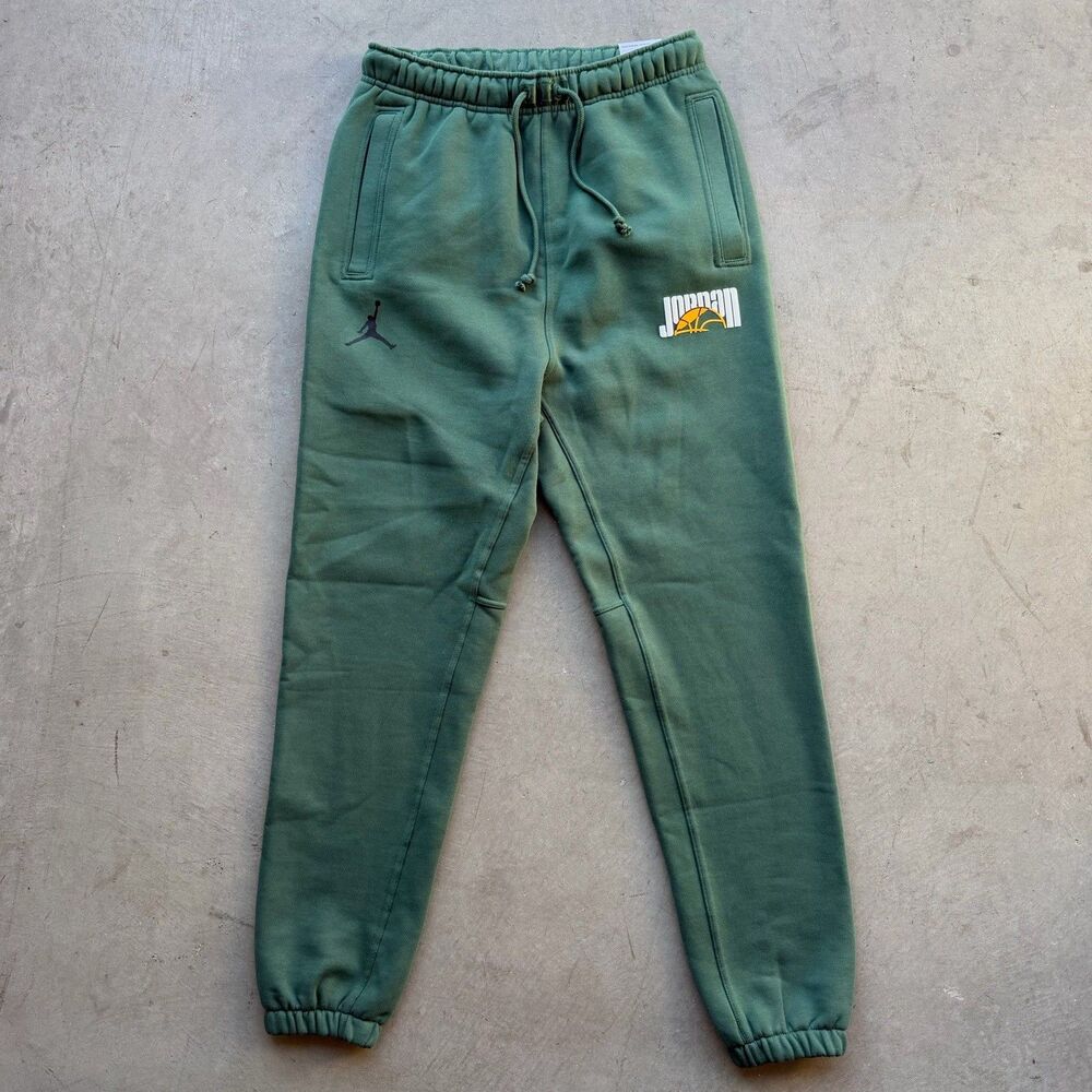 Nike Jordan Flight Pants Men’s S Sweatpants Green DV7760-333 NWT $75 DNA Sport